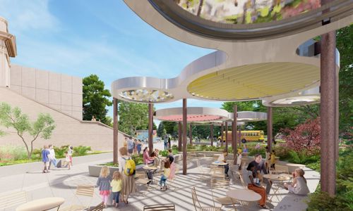 east plaza rendering outside of Museum